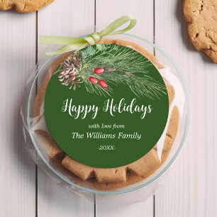 "Gute Ferien!" Weihnachten Runder Aufkleber