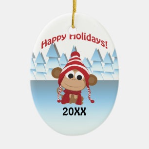 Gute Ferien! Wintermonate Keramikornament