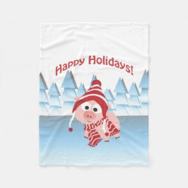 Gute Ferien! Winterschwein Fleecedecke