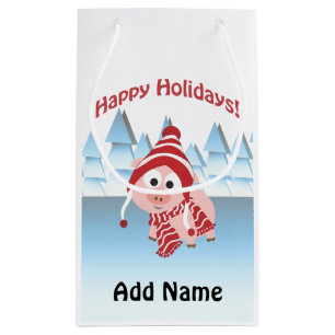 Gute Ferien! Winterschwein Kleine Geschenktüte