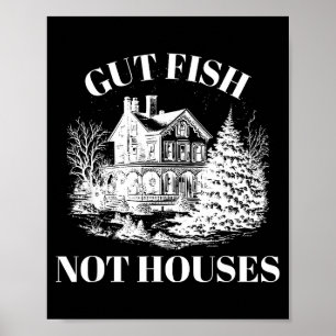 Gute Fische, keine Häuser Küstenschutz Vintage Poster