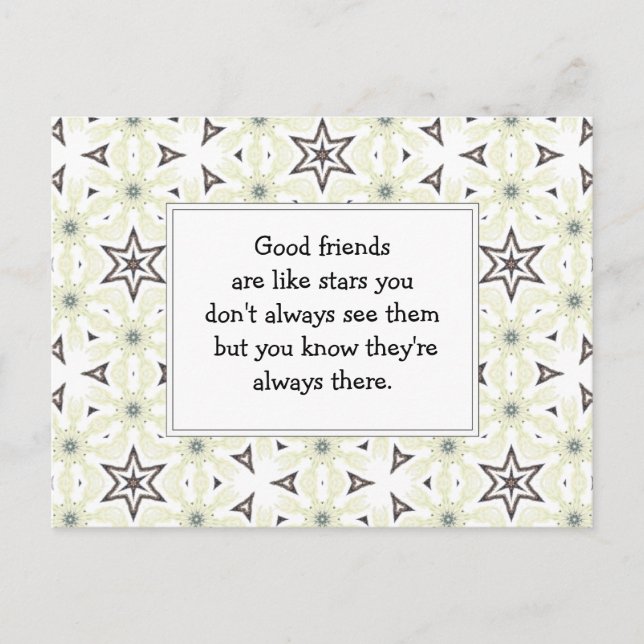 Gute Freunde sind wie Sterne Custom Quote Postkarte (Vorderseite)