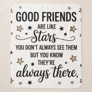 Gute Freunde sind wie Sterne Inspiration Zitat Sherpadecke