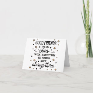 Gute Freunde sind wie Sterne Inspirierender Spruch Karte