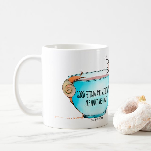Gute Freunde und gute Kaffee-Tasse Kaffeetasse (Mit Donut)