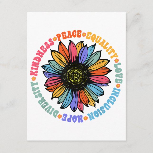 Güte Frieden Gleichheit Liebe Hoffnung Diversity M Begleitkarte (Vorderseite)