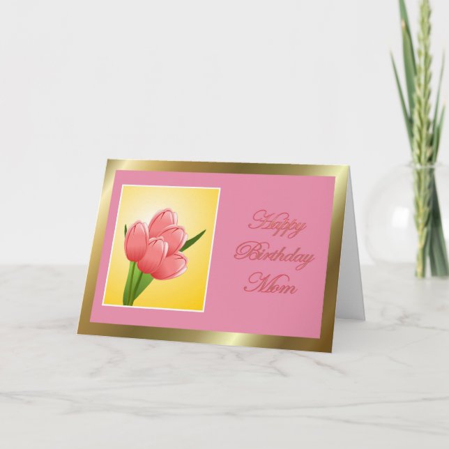 Gute Geburtstagsfeier mit Tulpe-Mama Karte (Vorderseite)