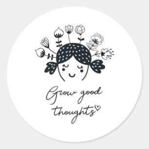 Gute Gedanken entwickeln Bewusstsein für psychisch Runder Aufkleber