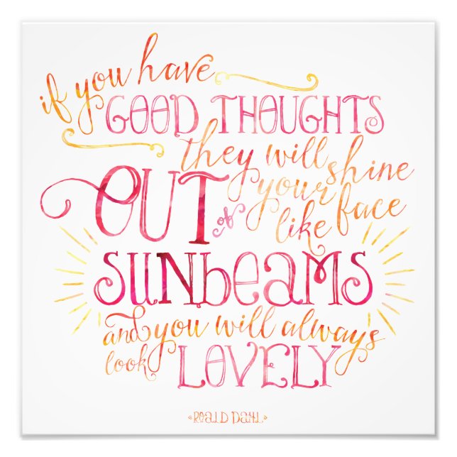 Gute Gedanken Liegen Fotodruck (Vorne)