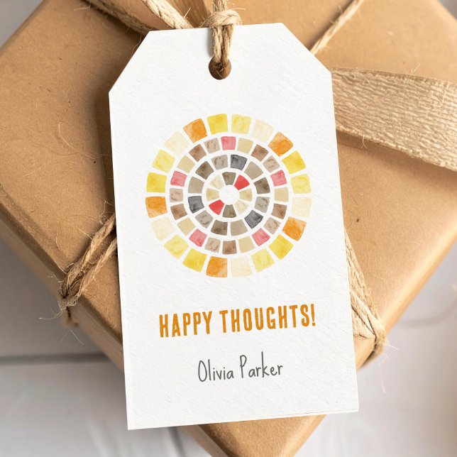 Gute Gedanken mit Aquarellkacheln Geschenkanhänger (Von Creator hochgeladen)