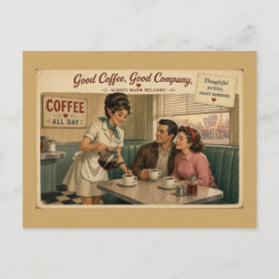 Gute Gesellschaft Warmer Willkommen Vintage Diner Postkarte