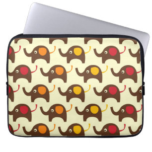 Gute Glück Elefanten kawaii süße Natur Muster tan Laptopschutzhülle