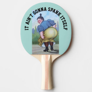 GUTE GROSSE HINTERN FRAU ES WIRD SICH NICHT SPANKE TISCHTENNIS SCHLÄGER