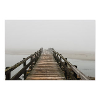 Gute Hafen-Strandbrücke im Nebel Fotodruck