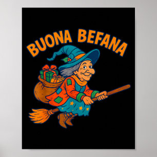 Gute Hexe Befana Kinder Jungen Mädchen italienisch Poster