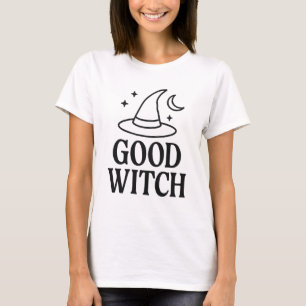 Gute Hexe Minimalistische Frauensaal Schwarz/Wei T-Shirt