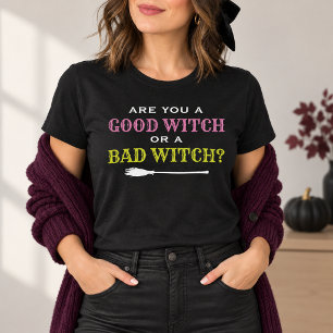 Gute Hexe oder Böse Hexe Lustiges Damen Halloween T-Shirt