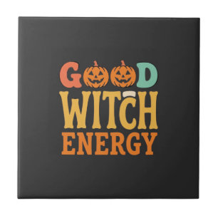Gute Hexen Energie Halloween Kürbis Design_1 Fliese