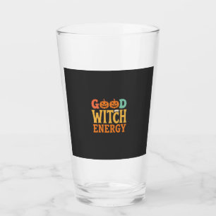 Gute Hexen Energie Halloween Kürbis Design_1 Glas