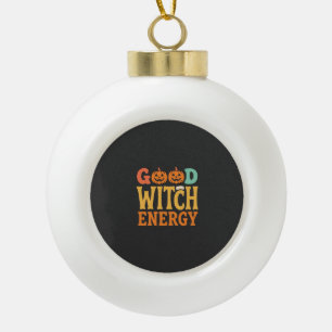 Gute Hexen Energie Halloween Kürbis Design_1 Keramik Kugel-Ornament