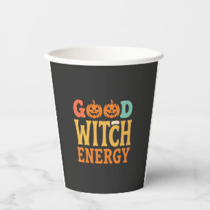 Gute Hexen Energie Halloween Kürbis Design_1 Pappbecher