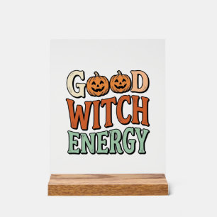 Gute Hexen Energie Vintage Halloween Vektor Design Acrylschild