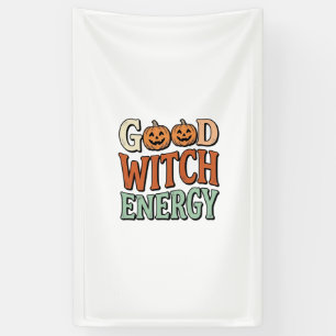 Gute Hexen Energie Vintage Halloween Vektor Design Banner