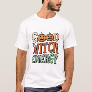 Gute Hexenenergie Vintage Halloween Vektor Design_ T-Shirt