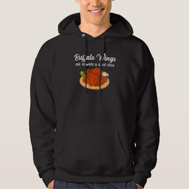 Gute Idee Fried Buffalo Hühnerflügel Hoodie (Vorderseite)