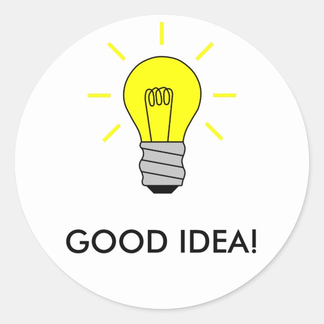 GUTE IDEE! RUNDER AUFKLEBER (Vorderseite)