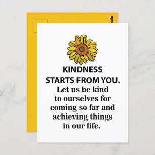Güte Inspiration Zitat Sonnenblumenfreude Postkarte