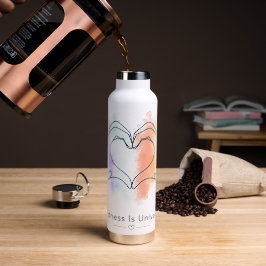 Güte ist universeller Stolz Herz Design Trinkflasche