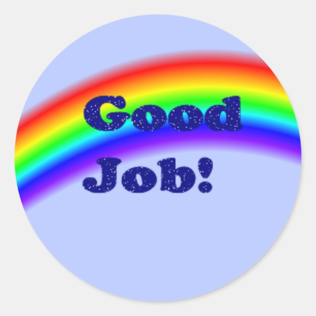 Gute Job-Regenbogen-Aufkleber, klein Runder Aufkleber (Vorderseite)