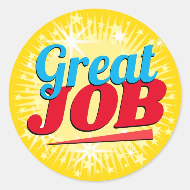 Gute Job-Sterne Angestellte Anerkennung Aufkleber (Vorderseite)