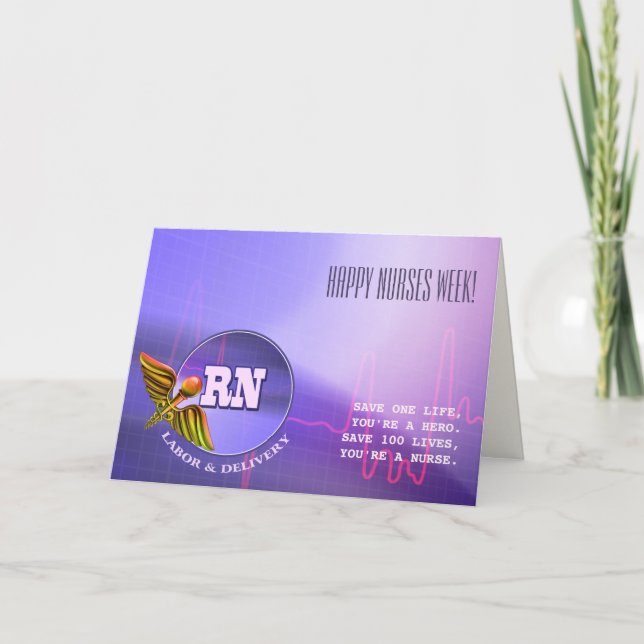 Gute Krankenwoche. Caduceus Card Dankeskarte (Vorderseite)