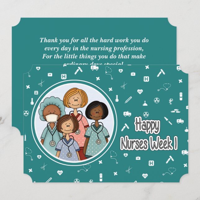 Gute Krankenwoche. Gruppe Krankenversicherungskart Einladung (Vorne/Hinten)