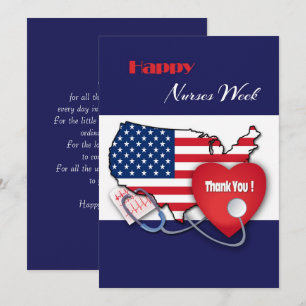 Gute Krankenwoche. USA Patriotic Card Dankeskarte