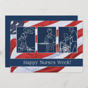 Gute Krankenwoche. USA Patriotic Custom Flachcard Dankeskarte