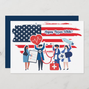 Gute Krankenwoche. USA Patriotic Custom Flachcard Dankeskarte