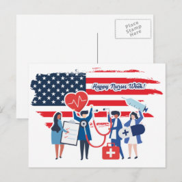 Gute Krankenwoche. USA Patriotic Postkarte