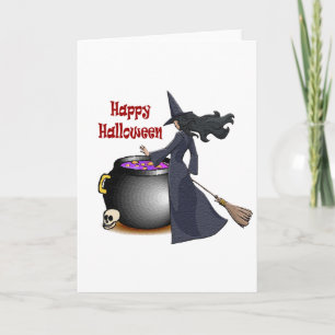 Gute Looking Hexe und Cauldron Card Karte