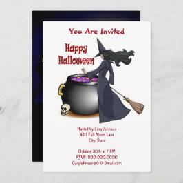 Gute Looking Hexe und die Cauldron Einladung