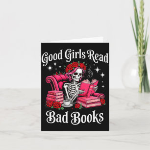 Gute Mädchen lesen schlechte Bücher lustiger Leser Karte