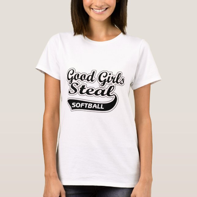 Gute Mädchen stehlen (Schwarzes) T-Shirt (Vorderseite)