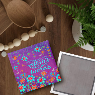 Gute Mamas sagen schlechte Worte Funny Floral Fun Magnet