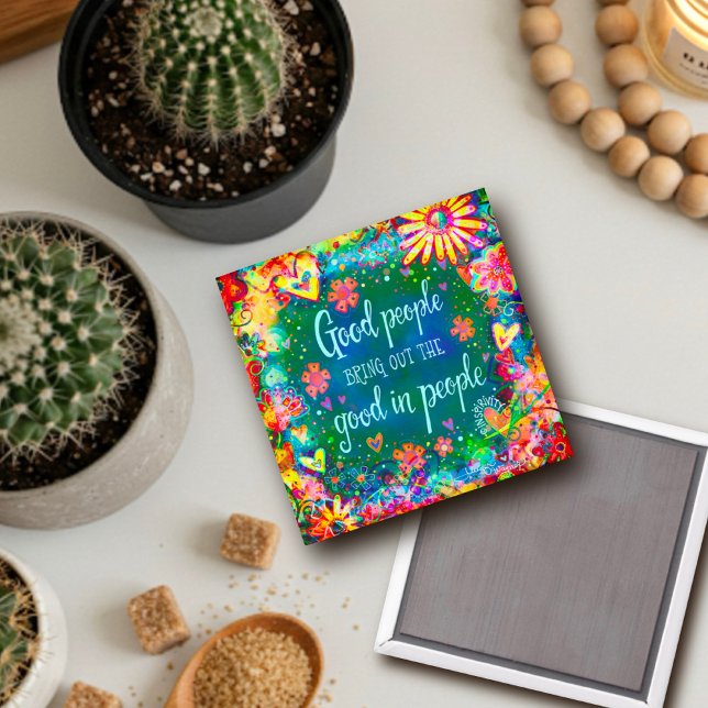 Gute Menschen zitieren Blumenkohl Hübsch Magnet (Von Creator hochgeladen)