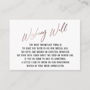 Gute moderne Rose Gold Handwriting Begleitkarte