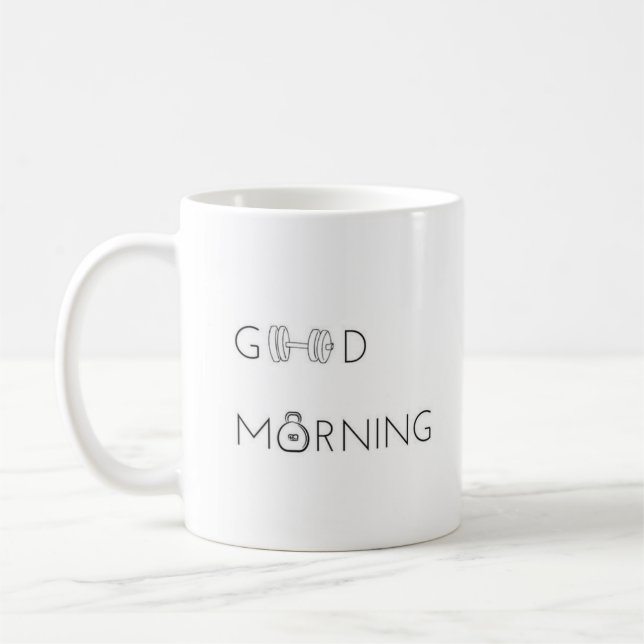 "Gute Morgen-" - klassische weiße Tasse (Links)