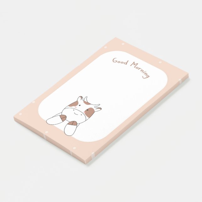 Gute Morgen-Kuh-Notizen Post-it Klebezettel (angewinkelt)
