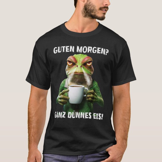 Gute Morgen Whole Thin Ice X Angry Frog Coffee Fun T-Shirt (Vorderseite)